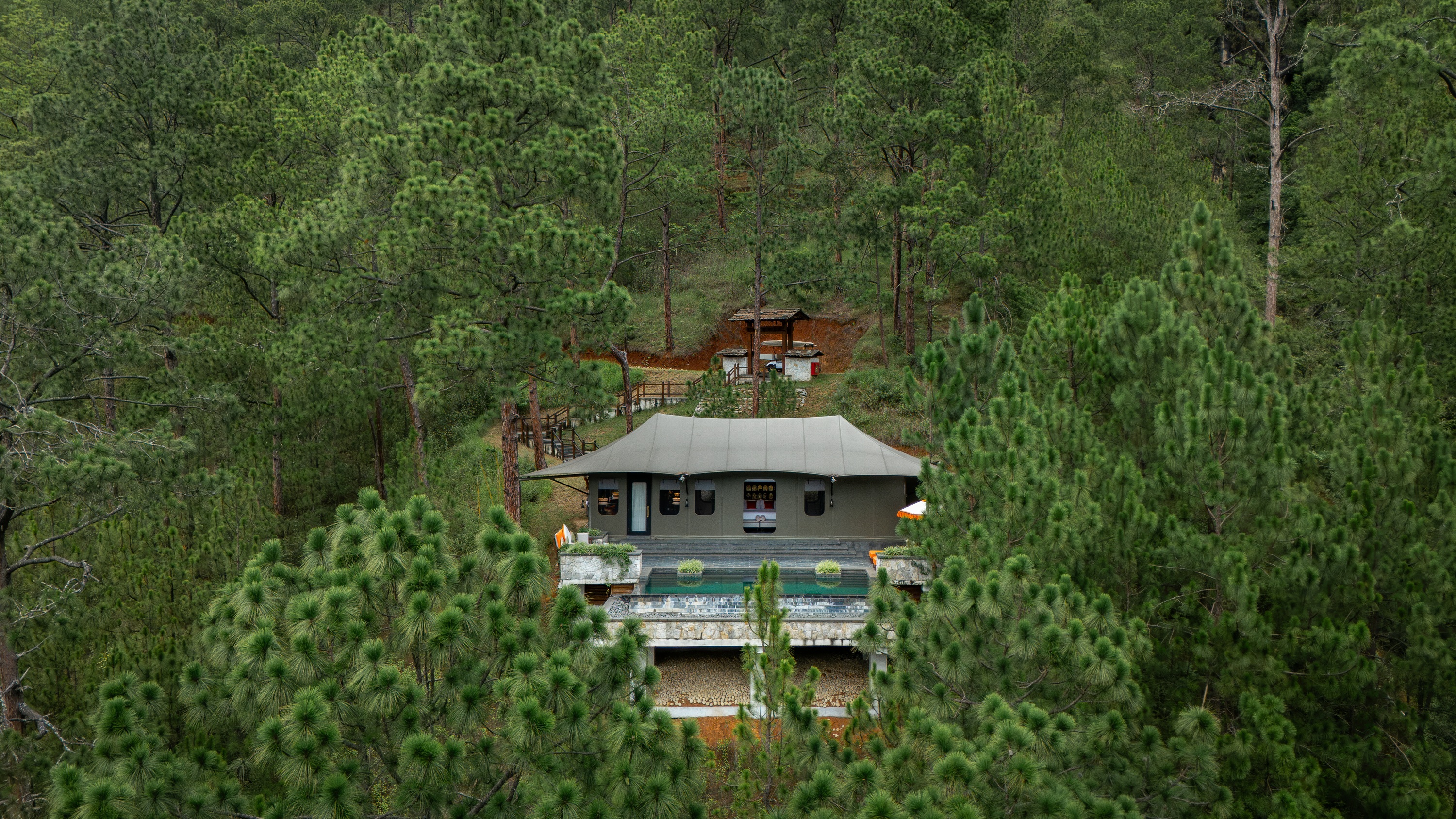 Villa nestled in the forest at Pemako Punakha