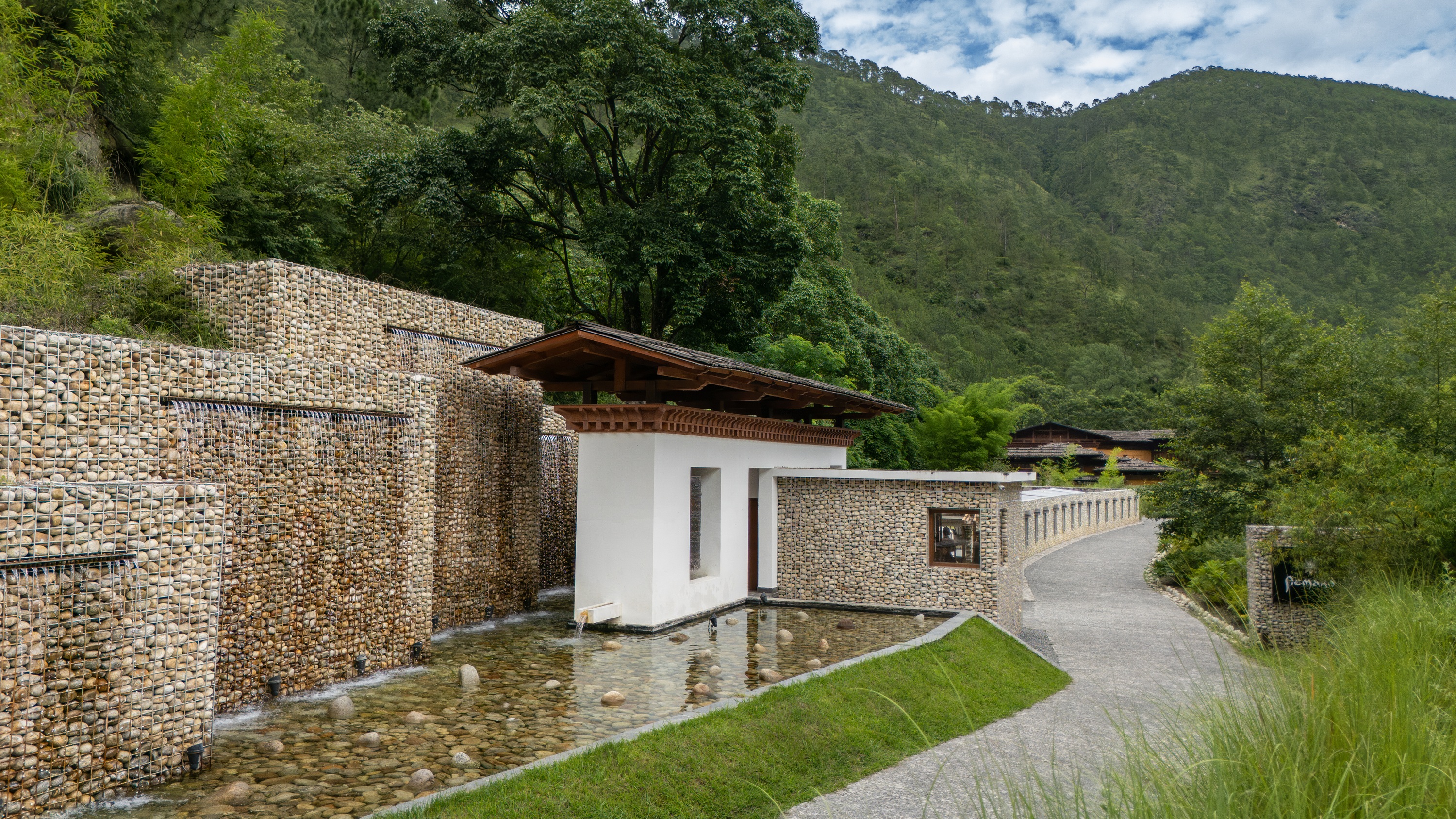 Resort entrance path at Pemako Punakha