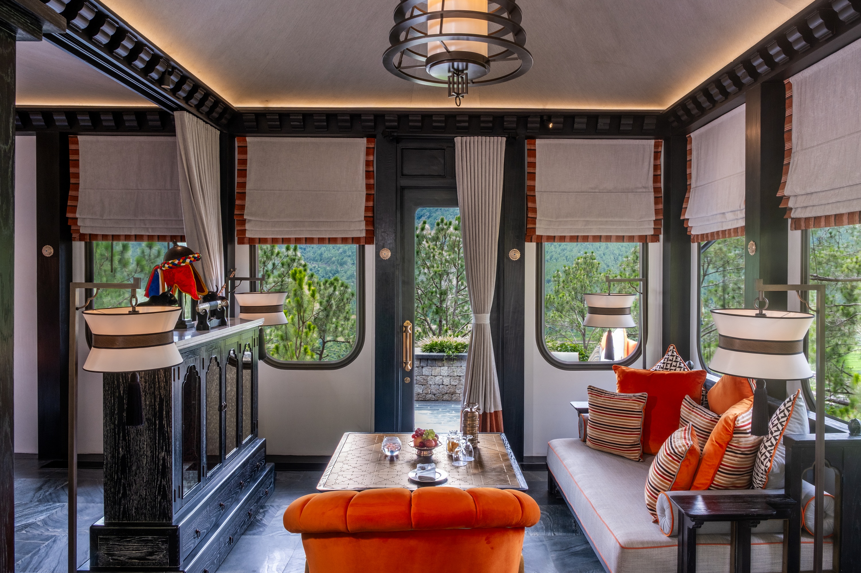 Villa living room at Pemako Punakha